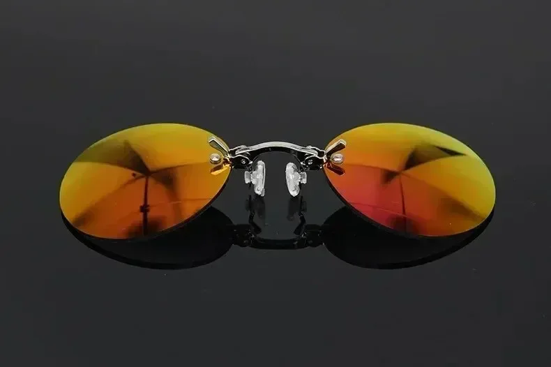  VIEWRING1-2PCS Clip On Nose Glasses Round Rimless Matrix Morpheus Sunglasses Mini Frameless Vintage Men Eyeglasses