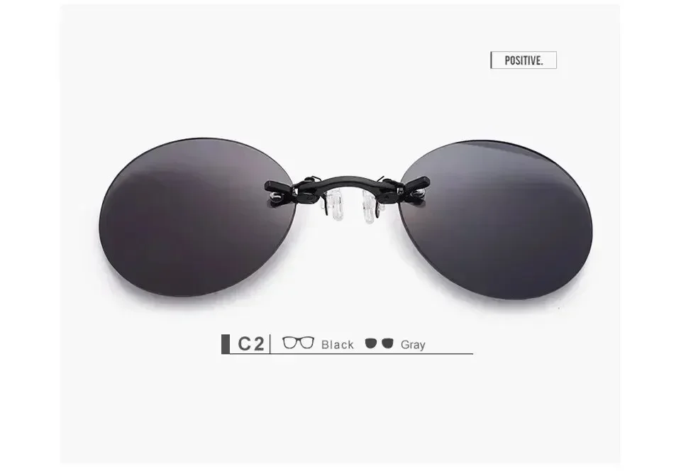  VIEWRING1-2PCS Clip On Nose Glasses Round Rimless Matrix Morpheus Sunglasses Mini Frameless Vintage Men Eyeglasses