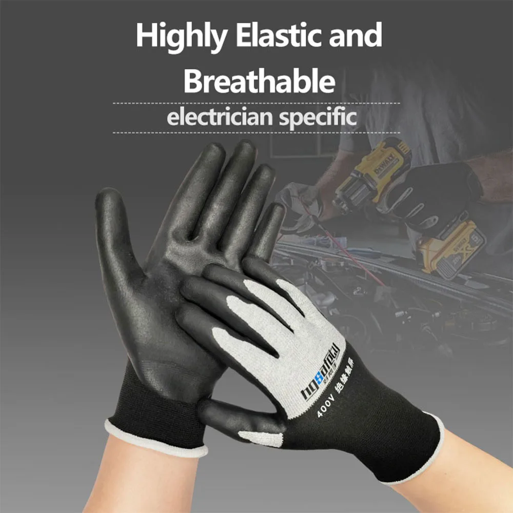 Ultrathin Electrician Insulating Gloves 400V/500V Rubber Touch Screen Industrial Insulation Gloves for Electrical Safety