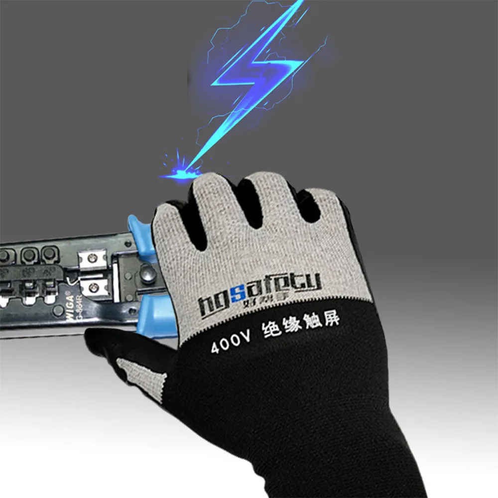 Ultrathin Electrician Insulating Gloves 400V/500V Rubber Touch Screen Industrial Insulation Gloves for Electrical Safety