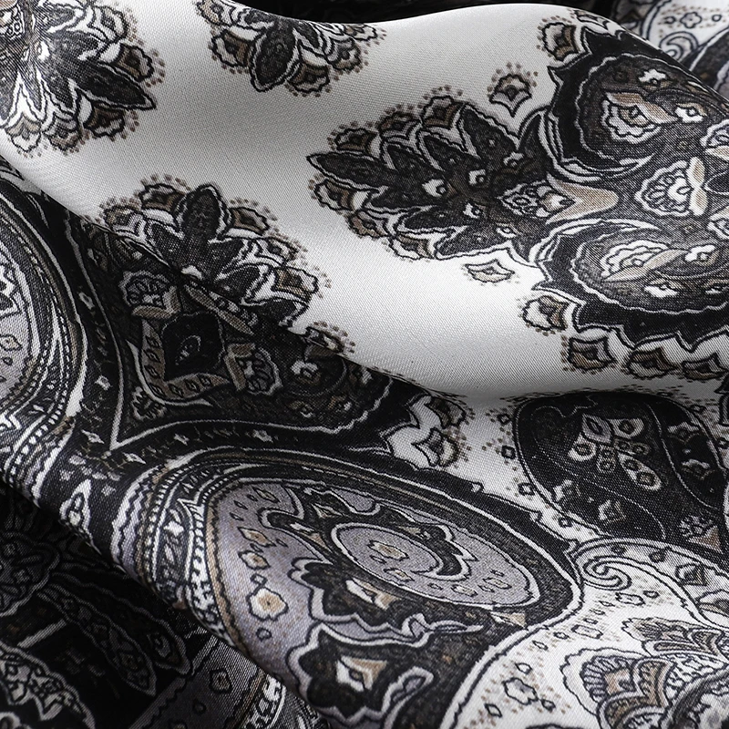 Bohemian Style Print Luxury Brand Silk Square Scarf Women Satin Shawls Neckerchief Wrap Scarves Bandana Hair Hjiab Floral