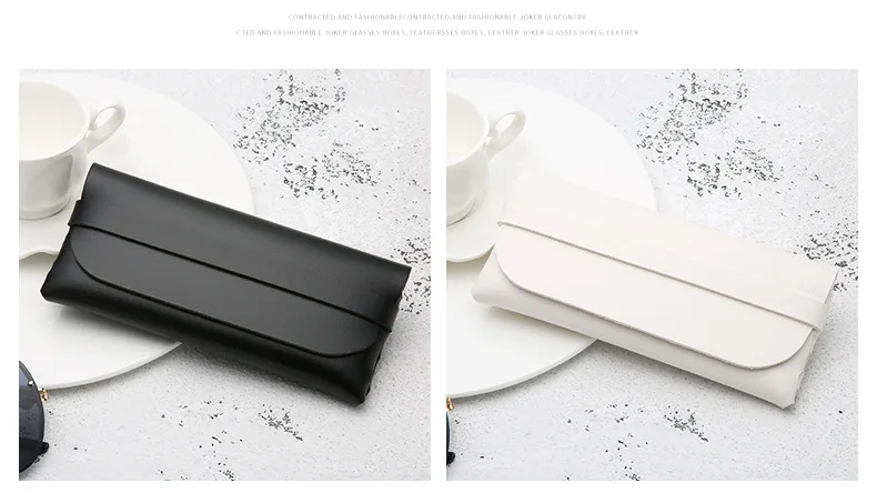 Black and White Soft and Stylish Leather Glasses Cases - Glasses Protection Bags, Travel Accessories for Men and Women - Stylish