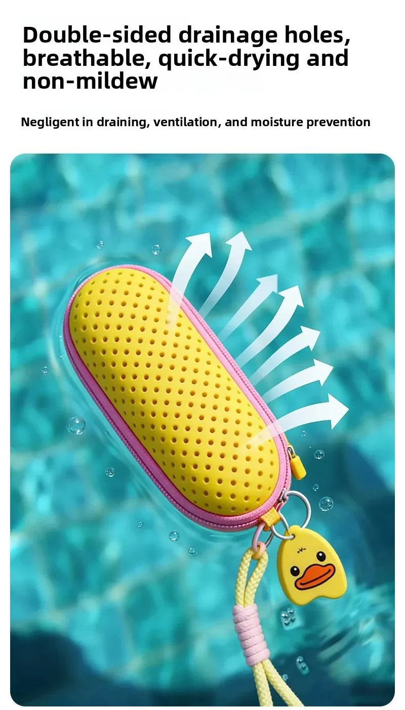 Perforated EVA Breathable Swim Goggle Storage Case with Handle Portable Glasses Sunglasses Case Swimming Gear Accessories