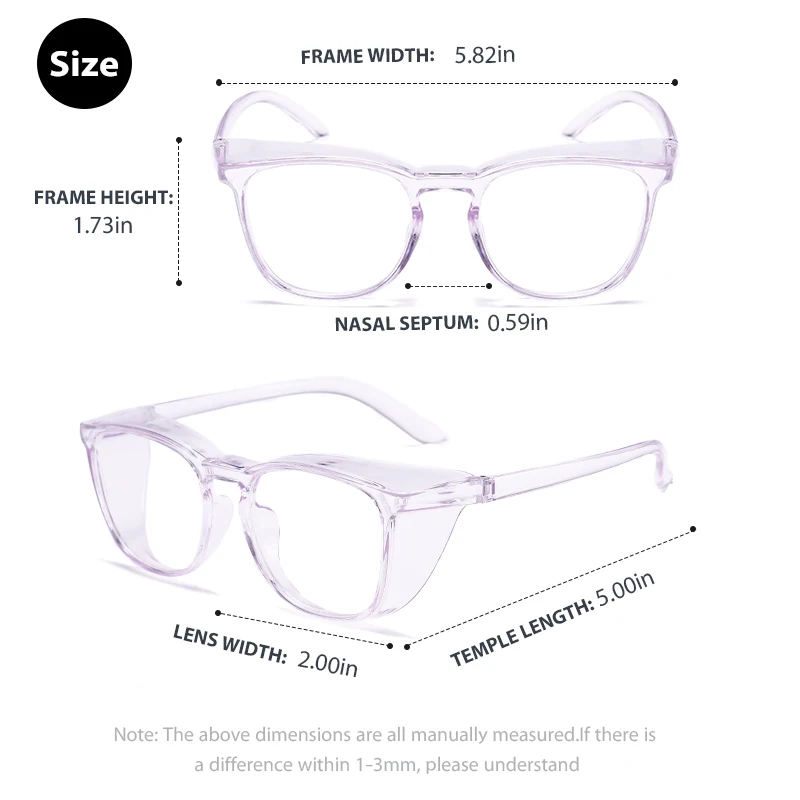 Anti Blue Light Glasses Lightweight PC Frames Square Clear Lens Glasses Anti Pollen Safety Goggles Eyewear Accessories