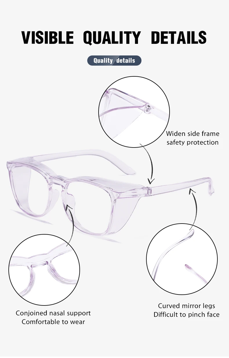 Anti Blue Light Glasses Lightweight PC Frames Square Clear Lens Glasses Anti Pollen Safety Goggles Eyewear Accessories