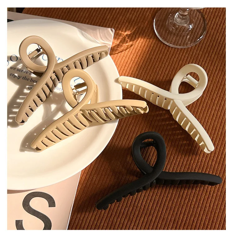 4Pcs Women Cross Matte Hair Claw Clips Hairpin 2024 Fashion Elegant Hairgrips Large Clamps Crab Girls Korean Hair Accessories