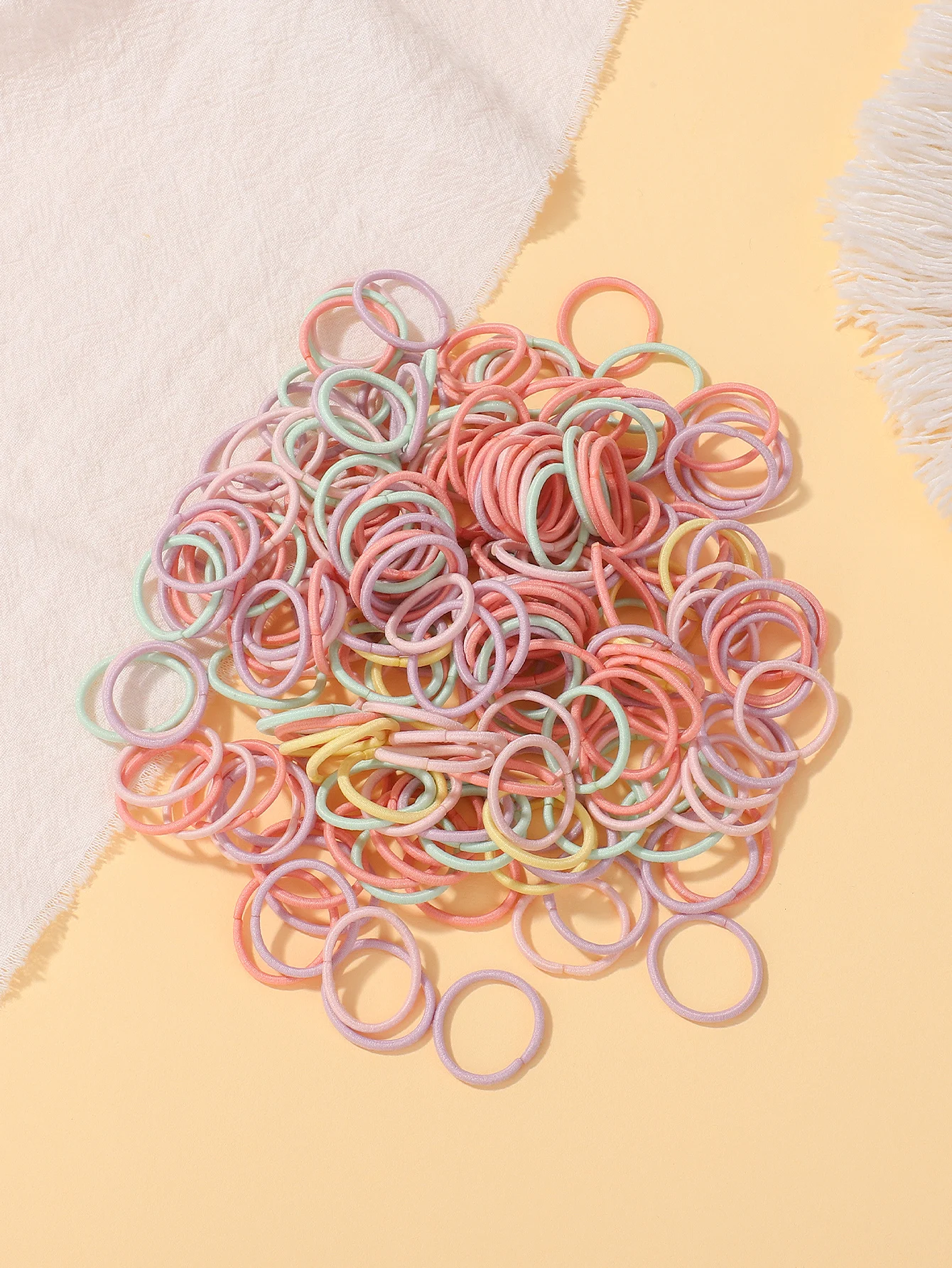 100 Pcs/Lot 2cm Hair Ties Gum Colorful Nylon Rubber Band Rope Doll Hair Accessories Black Elastic Hair Bands for Baby Girls Gift