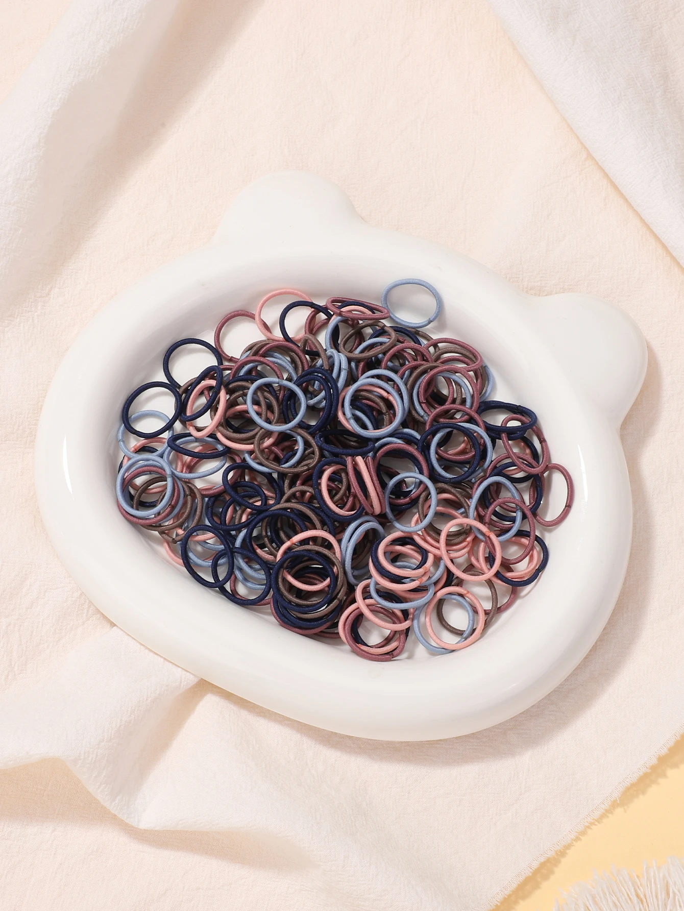 100 Pcs/Lot 2cm Hair Ties Gum Colorful Nylon Rubber Band Rope Doll Hair Accessories Black Elastic Hair Bands for Baby Girls Gift