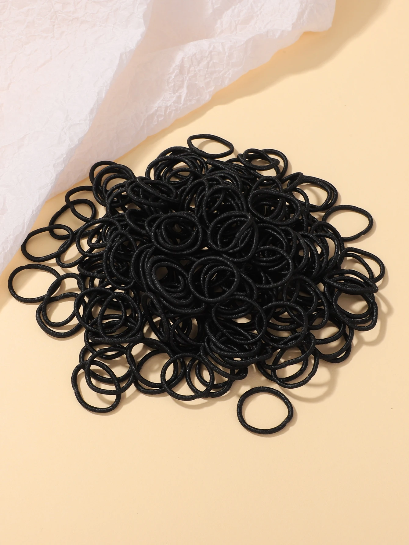 100 Pcs/Lot 2cm Hair Ties Gum Colorful Nylon Rubber Band Rope Doll Hair Accessories Black Elastic Hair Bands for Baby Girls Gift