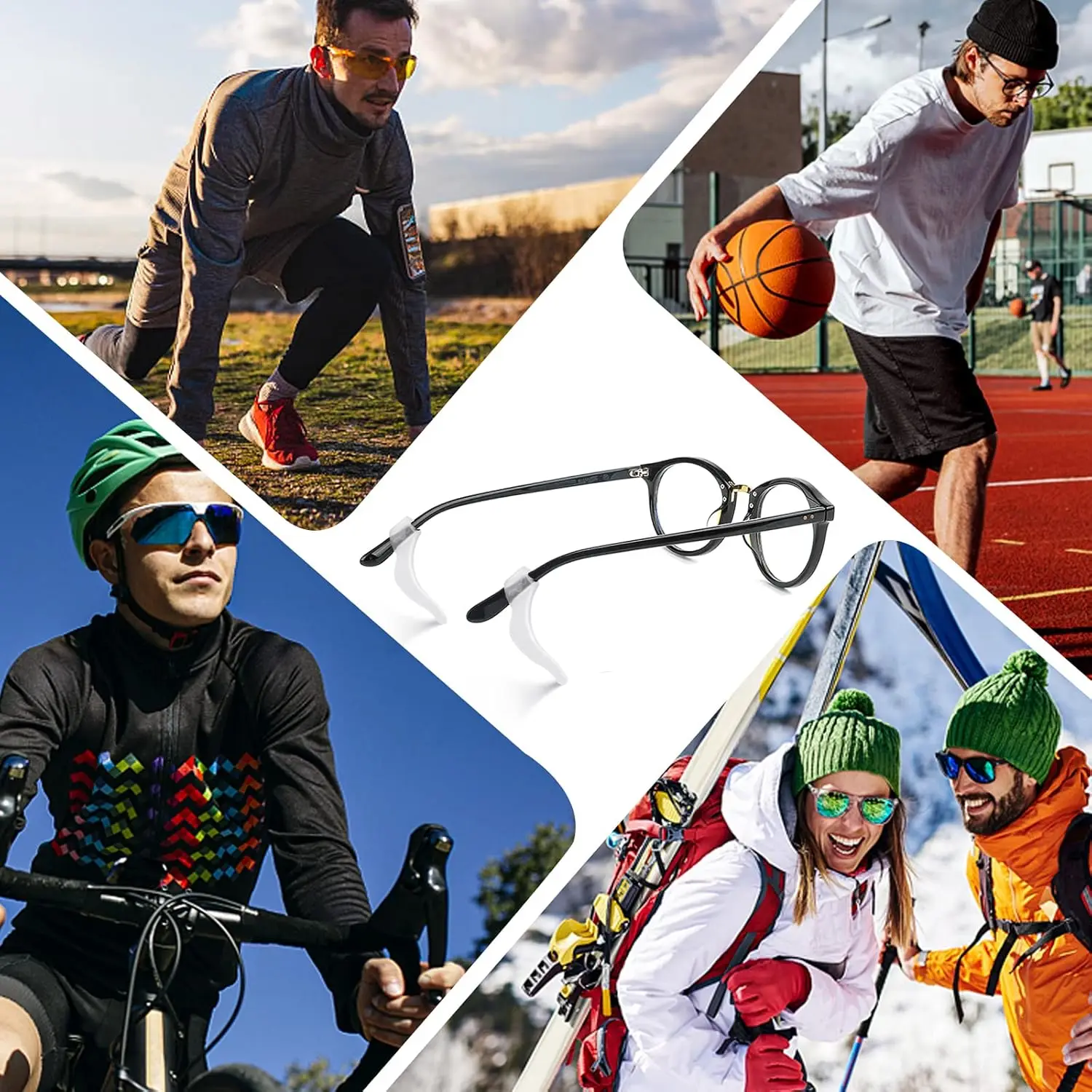 2/40pcs Silicone Ear Hook Anti-slip Glasses Leg Ear Sleeve Bracket Fastener Sunglasses Accessories Grip Anti-fall Eyewear Holder