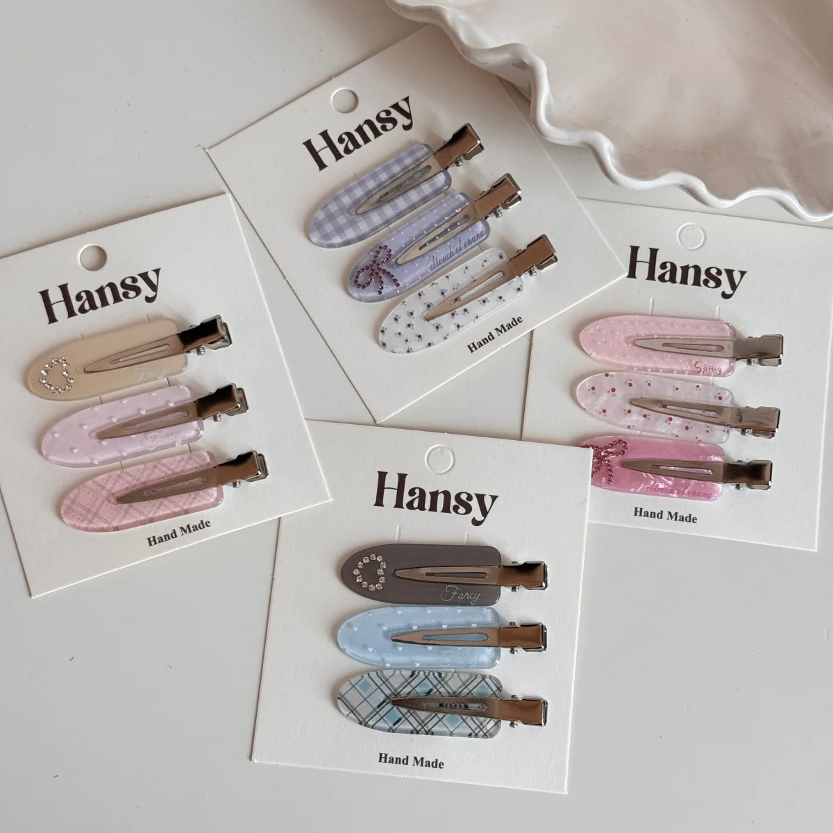Korean Sweet Love Rhinestone Hairpin Side Bangs Clip Cute Seamless Clip Hair Hairpin Headgear Set
