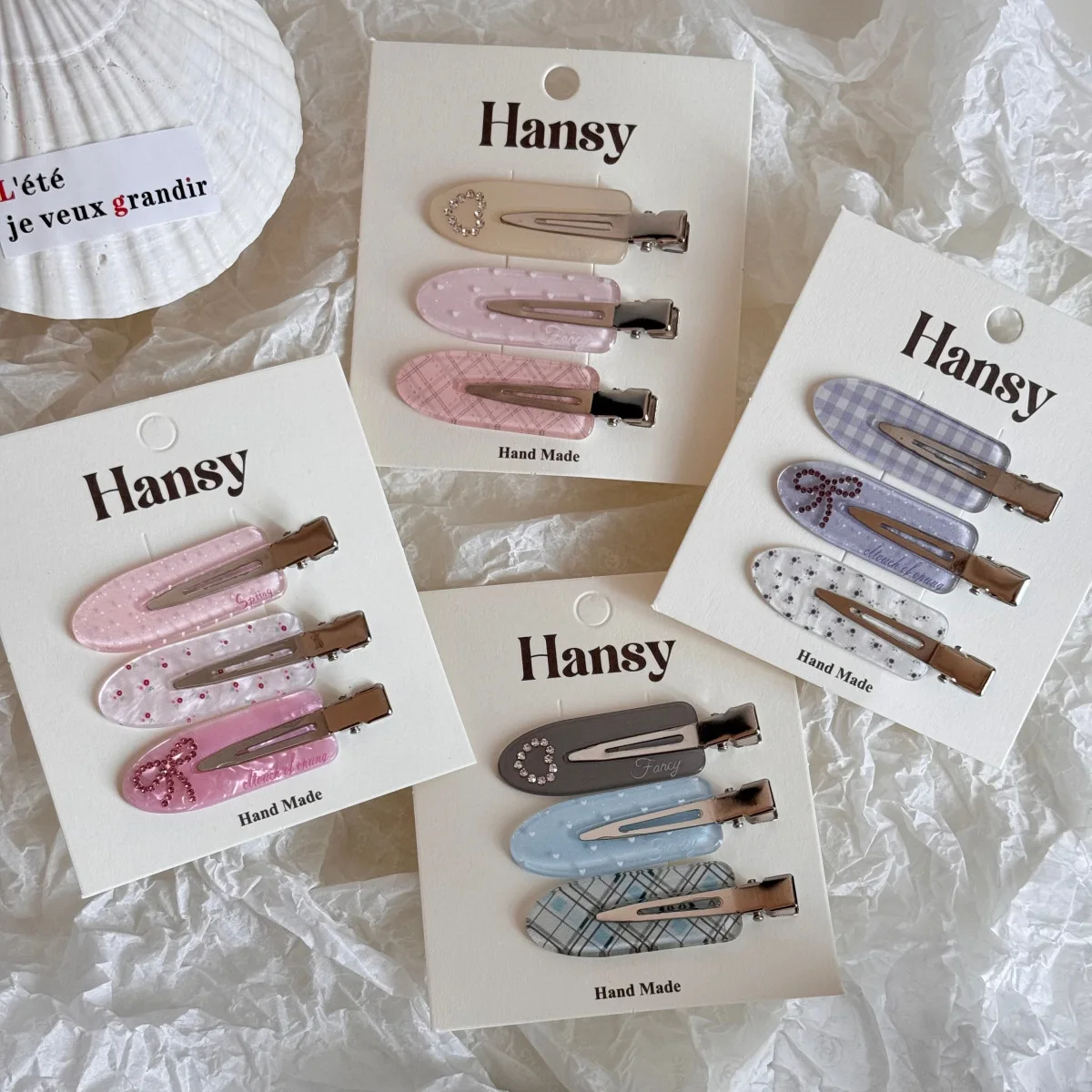 Korean Sweet Love Rhinestone Hairpin Side Bangs Clip Cute Seamless Clip Hair Hairpin Headgear Set