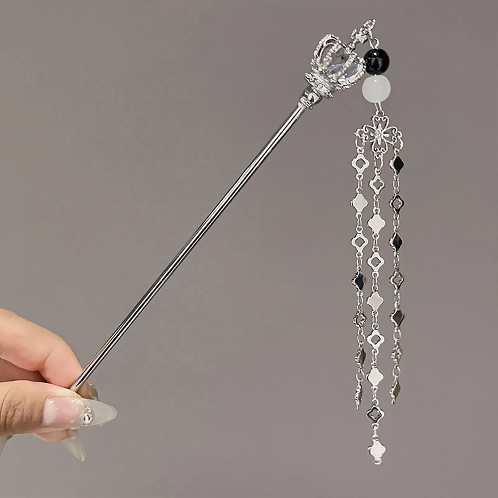 Neo-chinese Style Flower Hairpin Ink Colored Flower Tassel Hair Stick For Women Girls Elegant Exquisite Fashion Hair Accessories