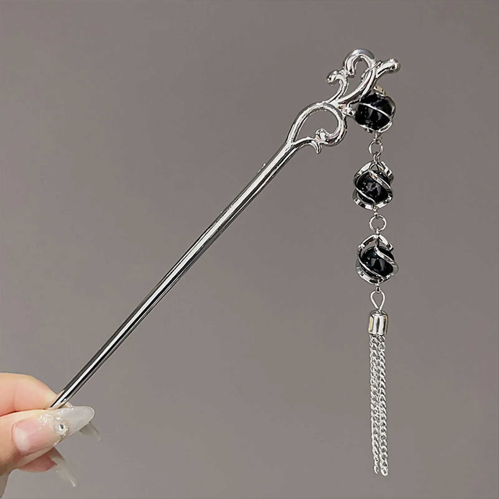 Neo-chinese Style Flower Hairpin Ink Colored Flower Tassel Hair Stick For Women Girls Elegant Exquisite Fashion Hair Accessories