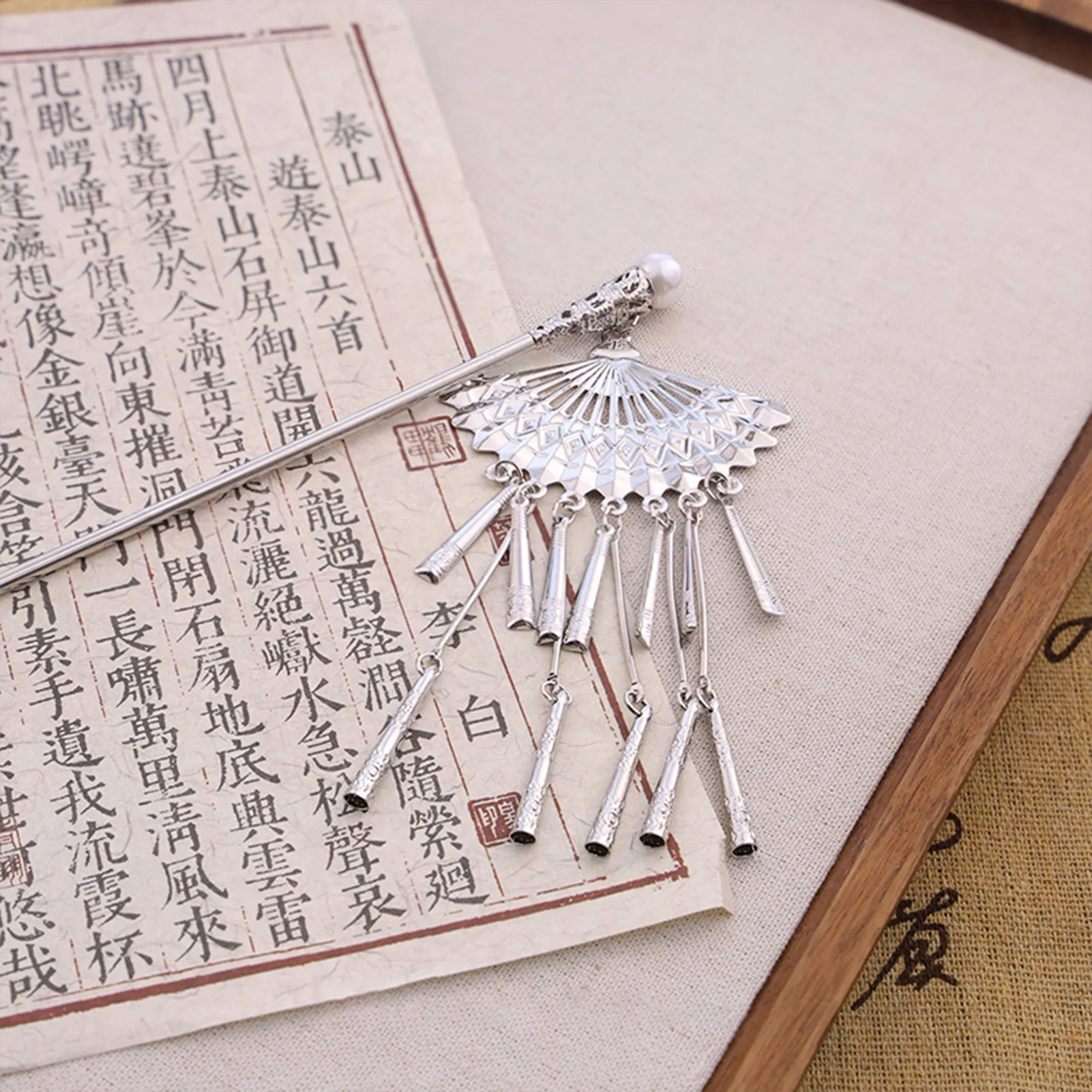 Neo-chinese Style Flower Hairpin Ink Colored Flower Tassel Hair Stick For Women Girls Elegant Exquisite Fashion Hair Accessories