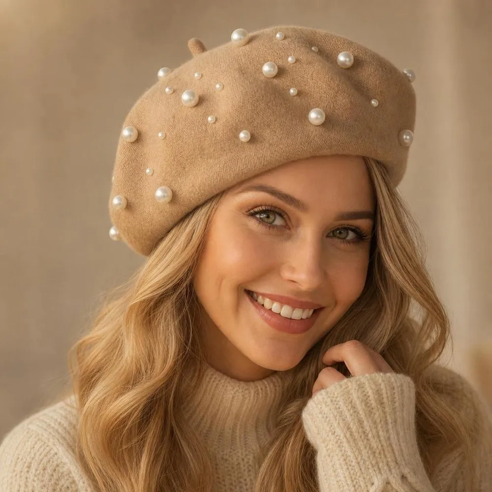 Berets Hat Autumn Winter Warm Berets Hat Solid Color Elegant Plain Cap Retro All Matched French Artist Hat Lady Plain Cap