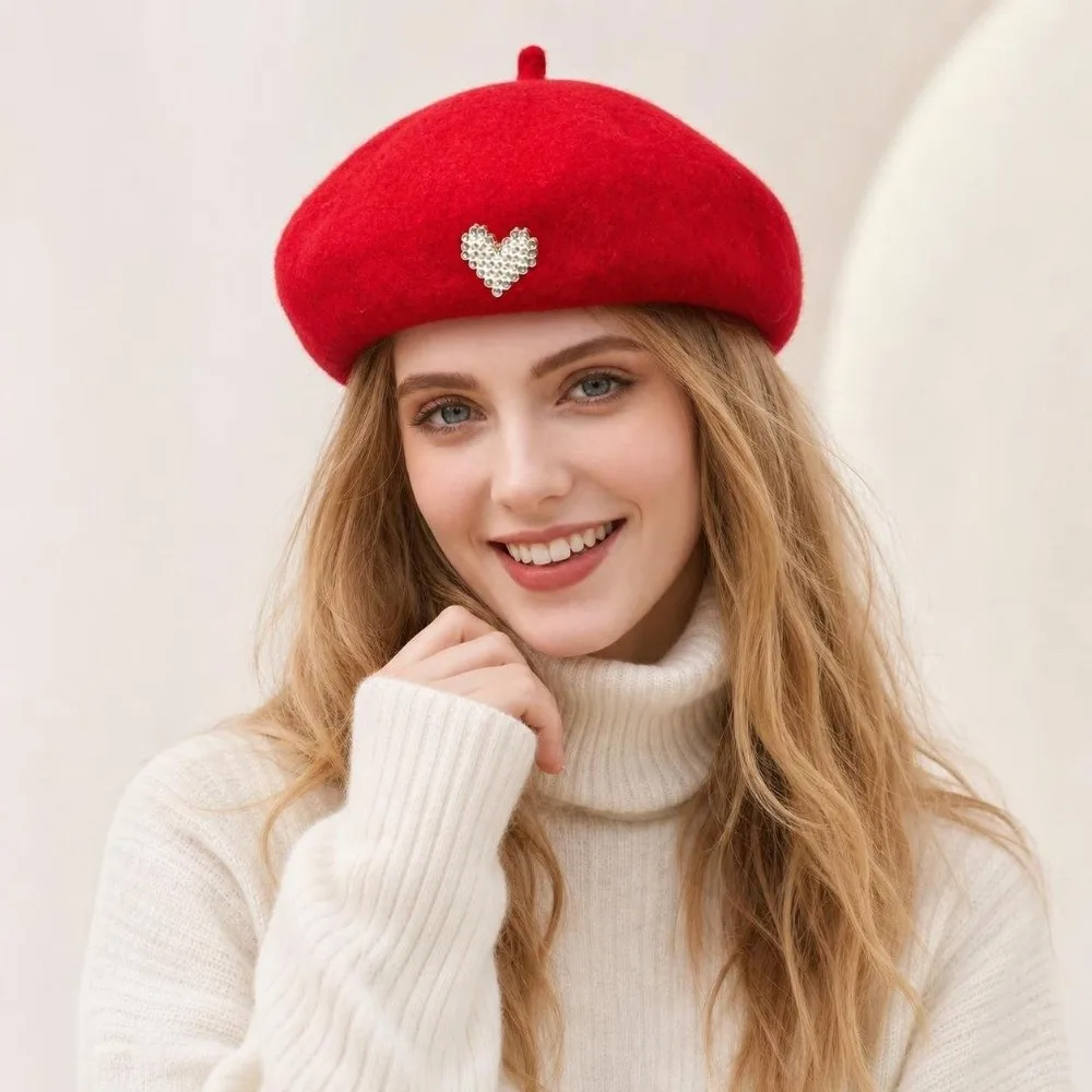 Berets Hat Autumn Winter Warm Berets Hat Solid Color Elegant Plain Cap Retro All Matched French Artist Hat Lady Plain Cap