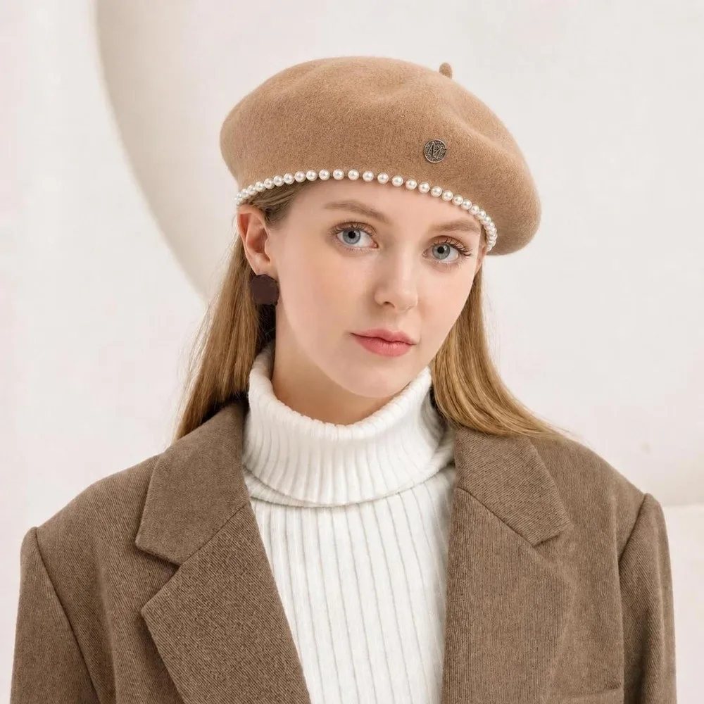 Berets Hat Autumn Winter Warm Berets Hat Solid Color Elegant Plain Cap Retro All Matched French Artist Hat Lady Plain Cap