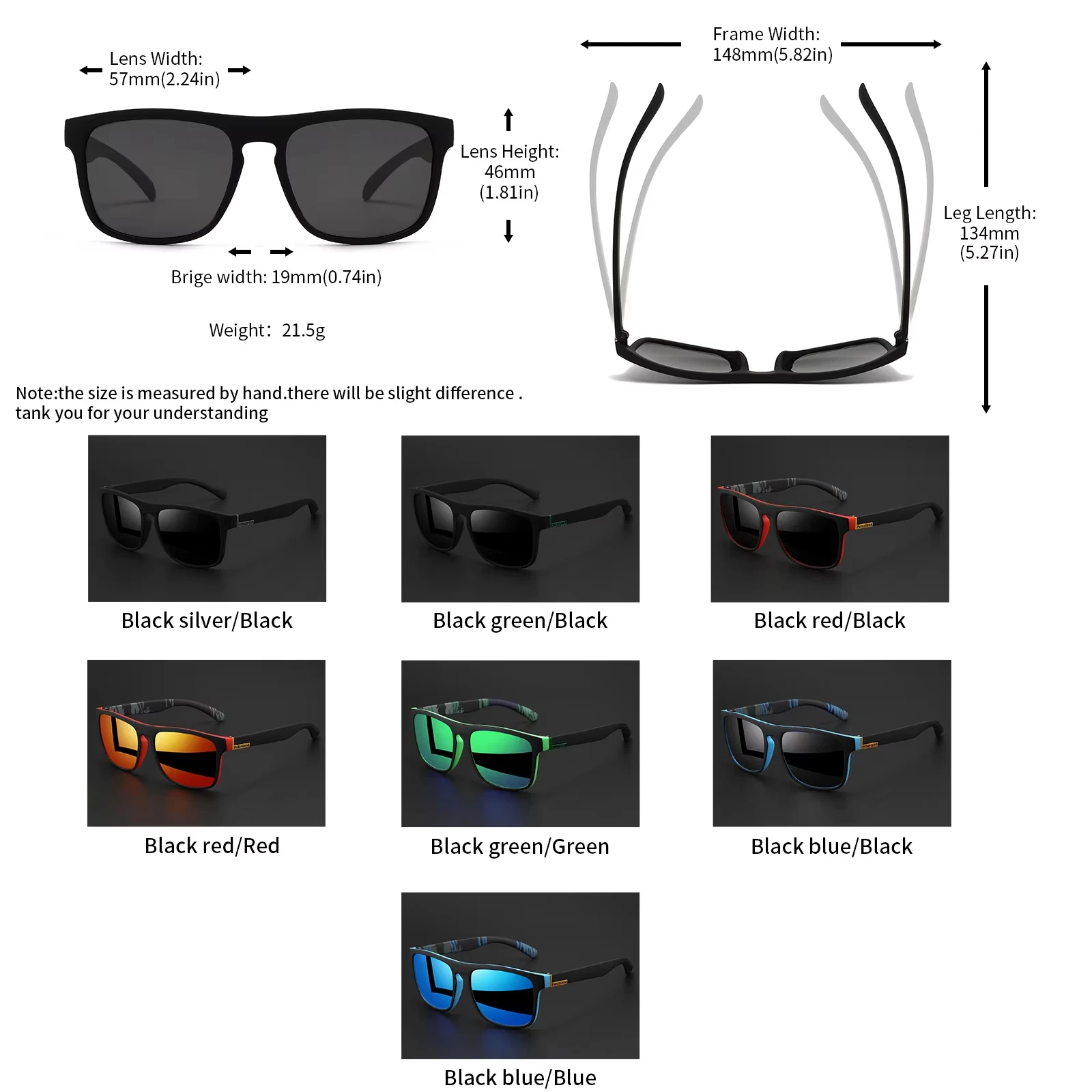 1/2/3/4PCS Men's Classic Square Polarized Sports Sunglasses Lightweight PC Frame UV400 Unisex Durability Driving Fishing Cycling