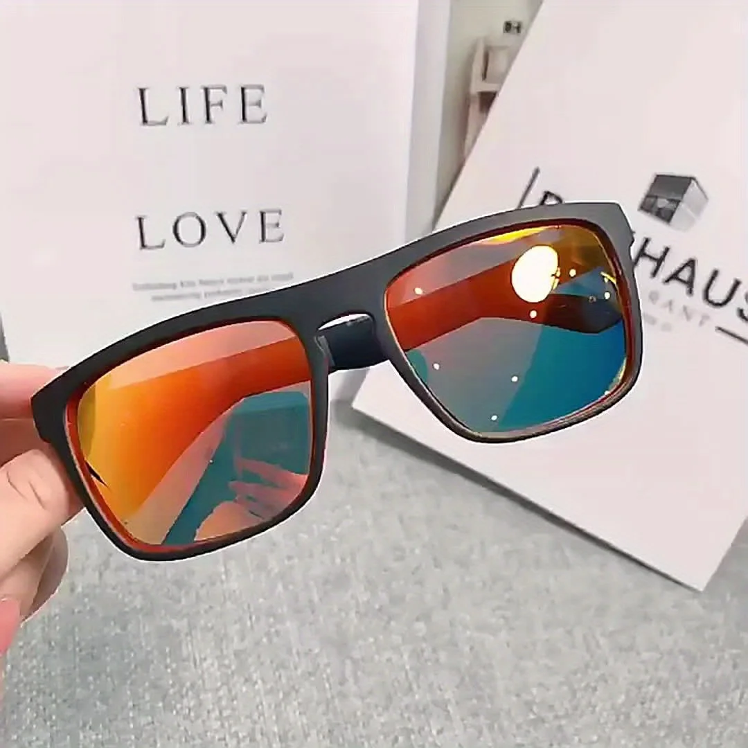 1/2/3/4PCS Men's Classic Square Polarized Sports Sunglasses Lightweight PC Frame UV400 Unisex Durability Driving Fishing Cycling