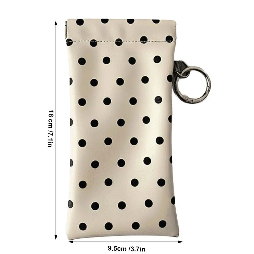 Eyeglasses Case Stylish Polka Dot Auto-close Glasses Bag With Cleaning Cloth Sunglasses Pouch Portable Hanging Card Holder