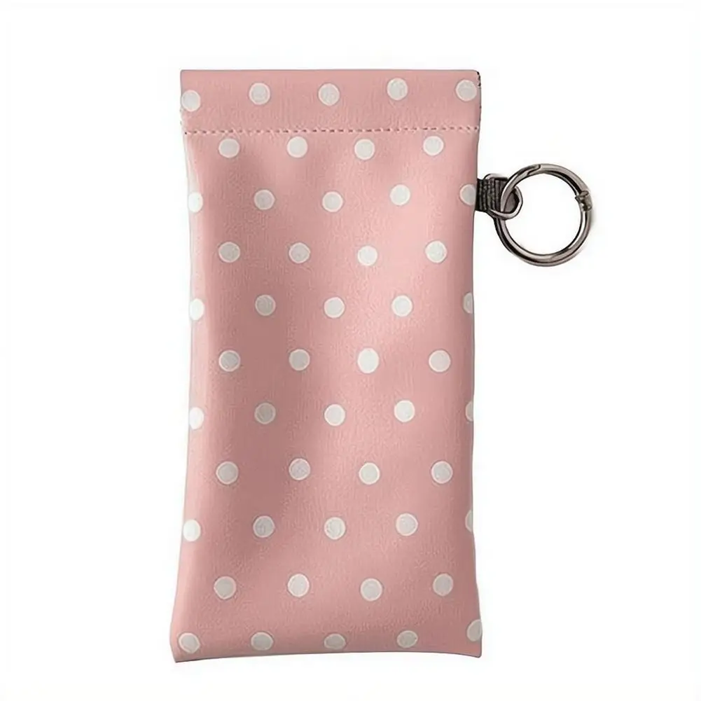 Eyeglasses Case Stylish Polka Dot Auto-close Glasses Bag With Cleaning Cloth Sunglasses Pouch Portable Hanging Card Holder