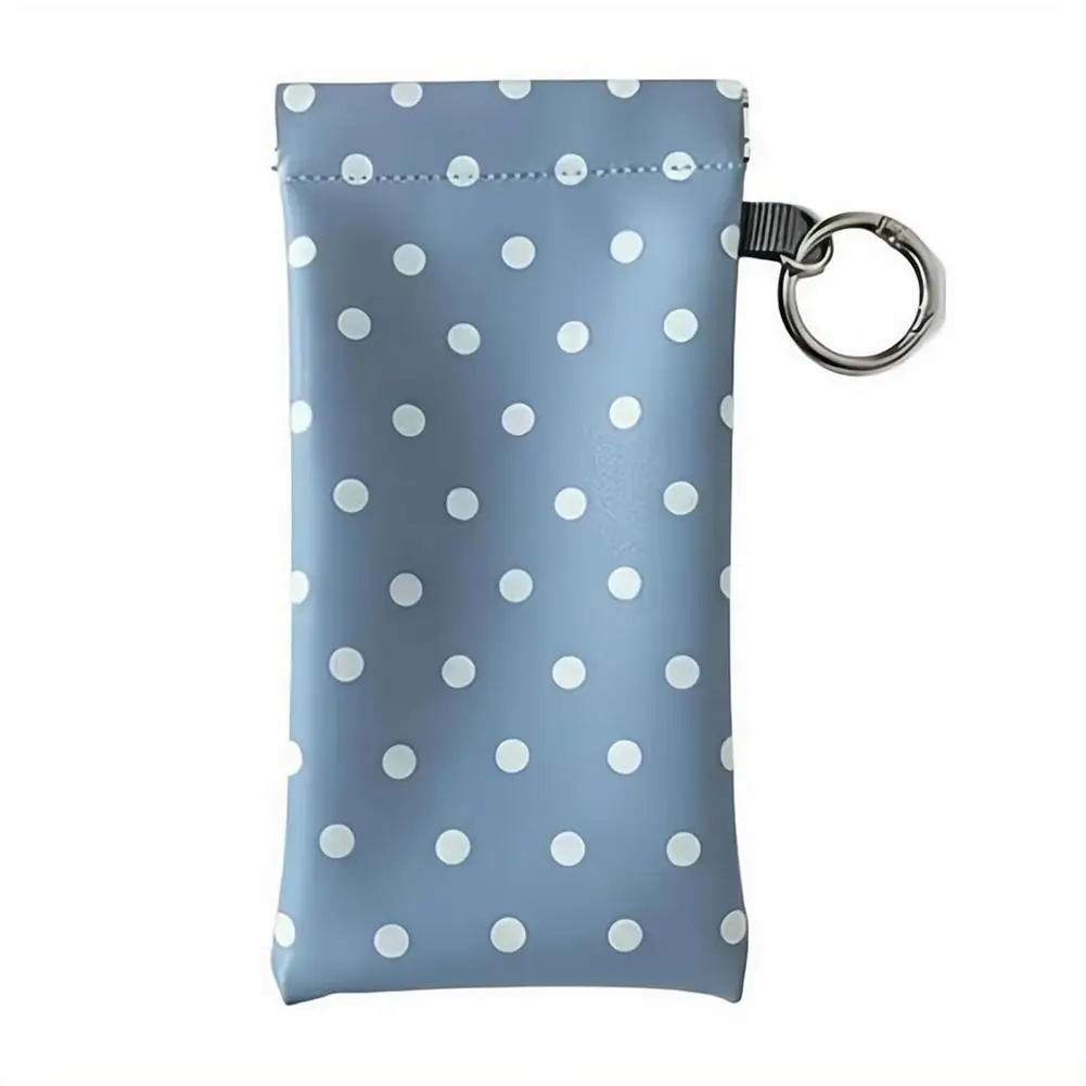 Eyeglasses Case Stylish Polka Dot Auto-close Glasses Bag With Cleaning Cloth Sunglasses Pouch Portable Hanging Card Holder
