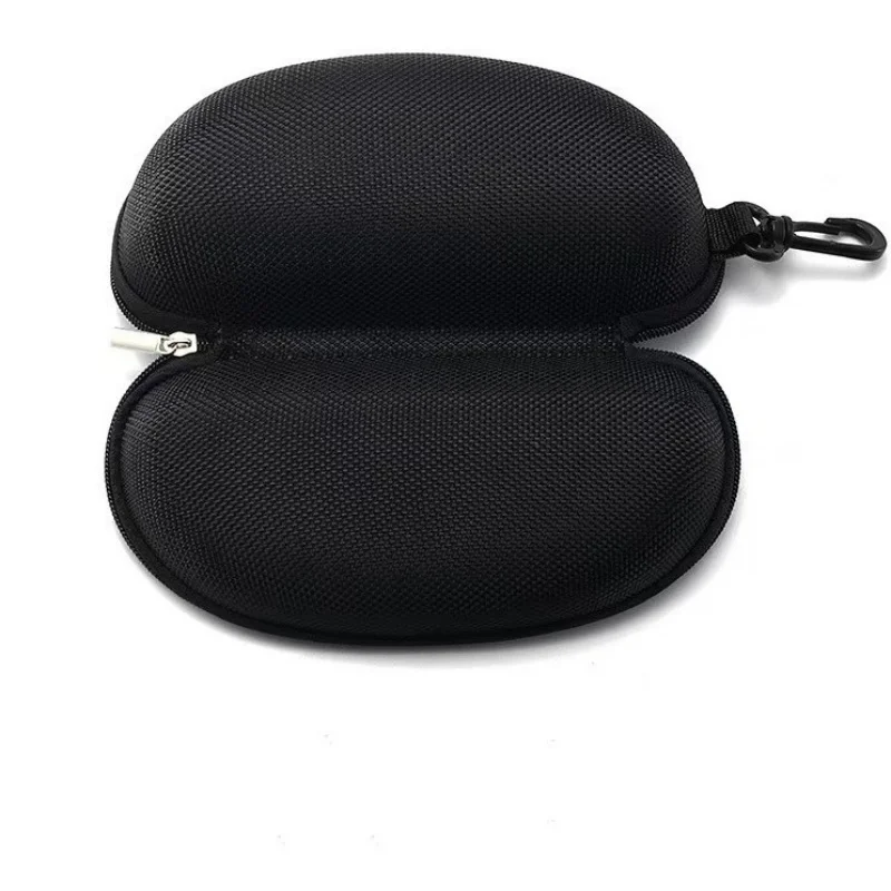 3pc Portable Sunglasses Case Protector Oxford Cloth Hard EVA Zippered Eyeglasses Case with Carabiner Unisex Eyewear Accessories