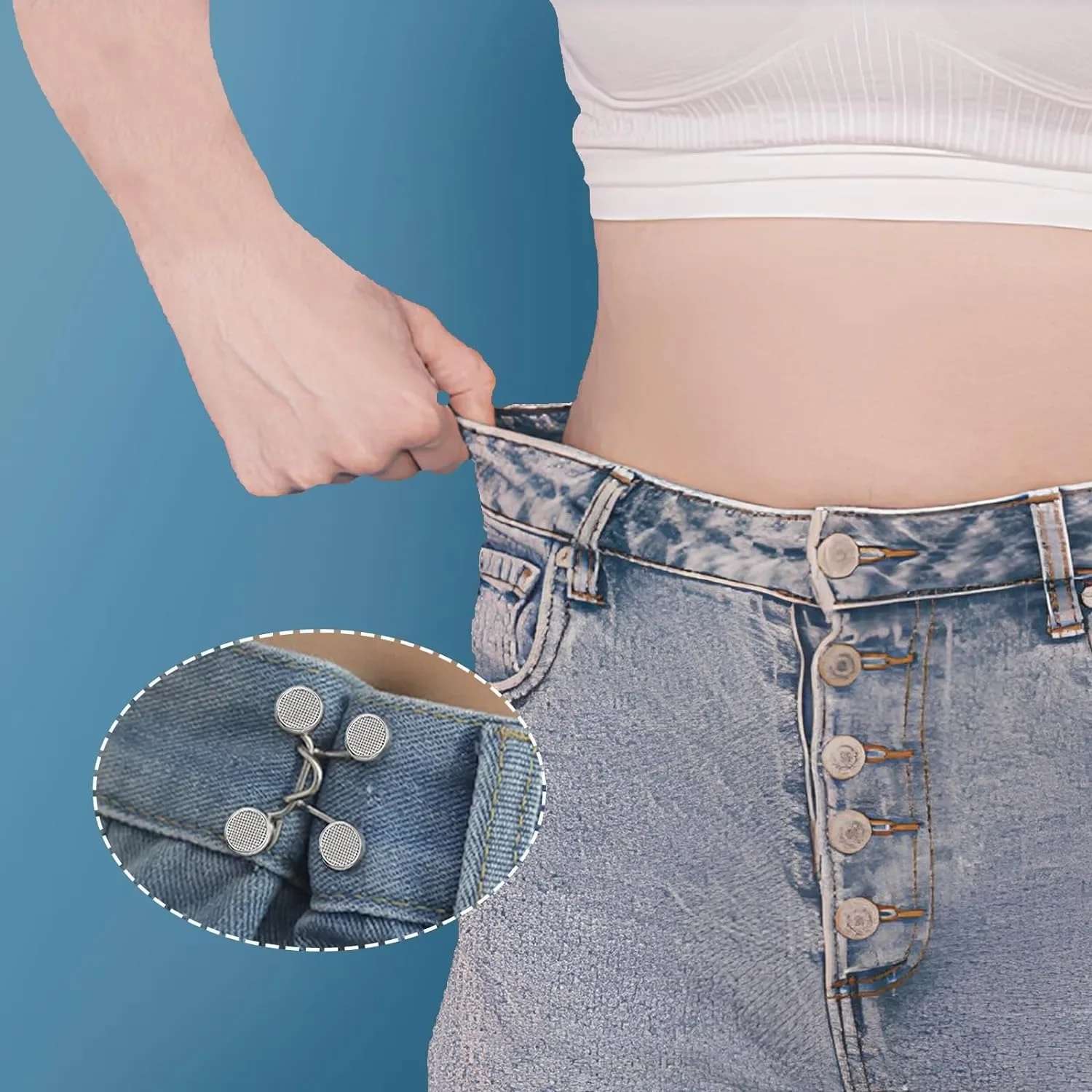 1/2/4 Pairs Jeans Button Tightener,Pant Waist Tightener, Button Pins for Jeans, Button for Jeans to Make Smaller Waist Tightener