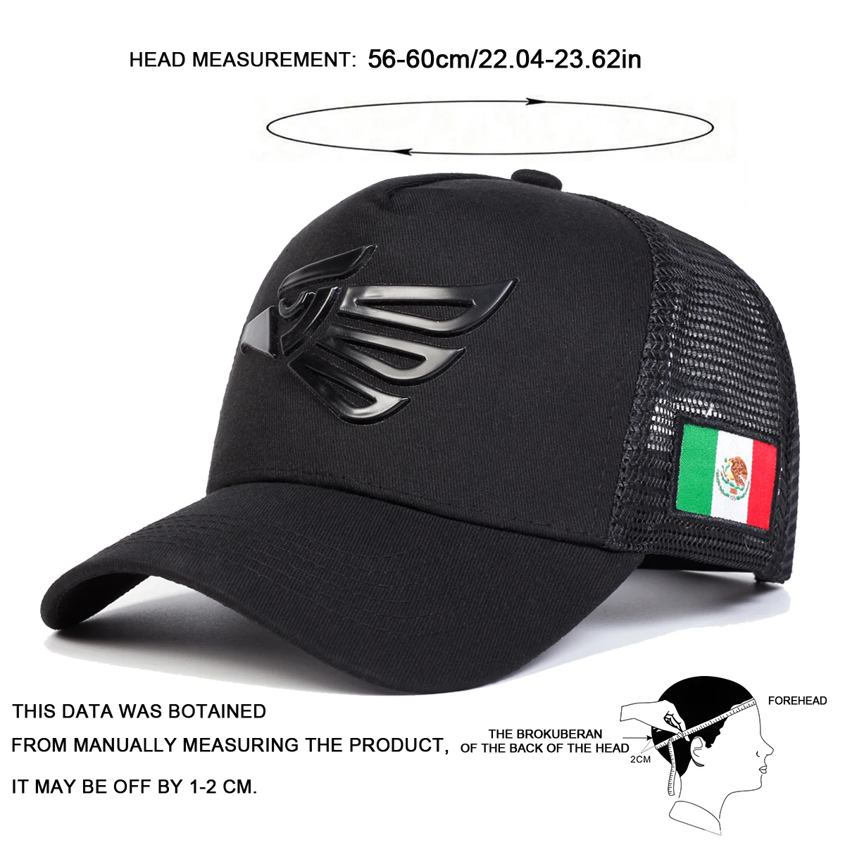 Unisex Mexican Eagle Label Baseball Net Caps Spring and Summer Outdoor Adjustable Casual Hats Hip Hop Hat Sunscreen Hat