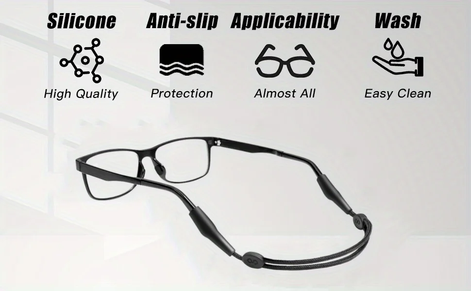 3pcs Glasses Strap Sports Eyeglasses Strap Holder For Women Men, Adjustable Sunglasses Strap Eye Glasses String Strap