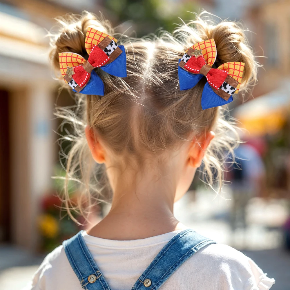 2Pcs 3 Layer Bow Hair Clips Sweet Sparkly Star Ribbon Ponytail Hairpin For Girls Kids Daily School Fashion Headwear Accessories