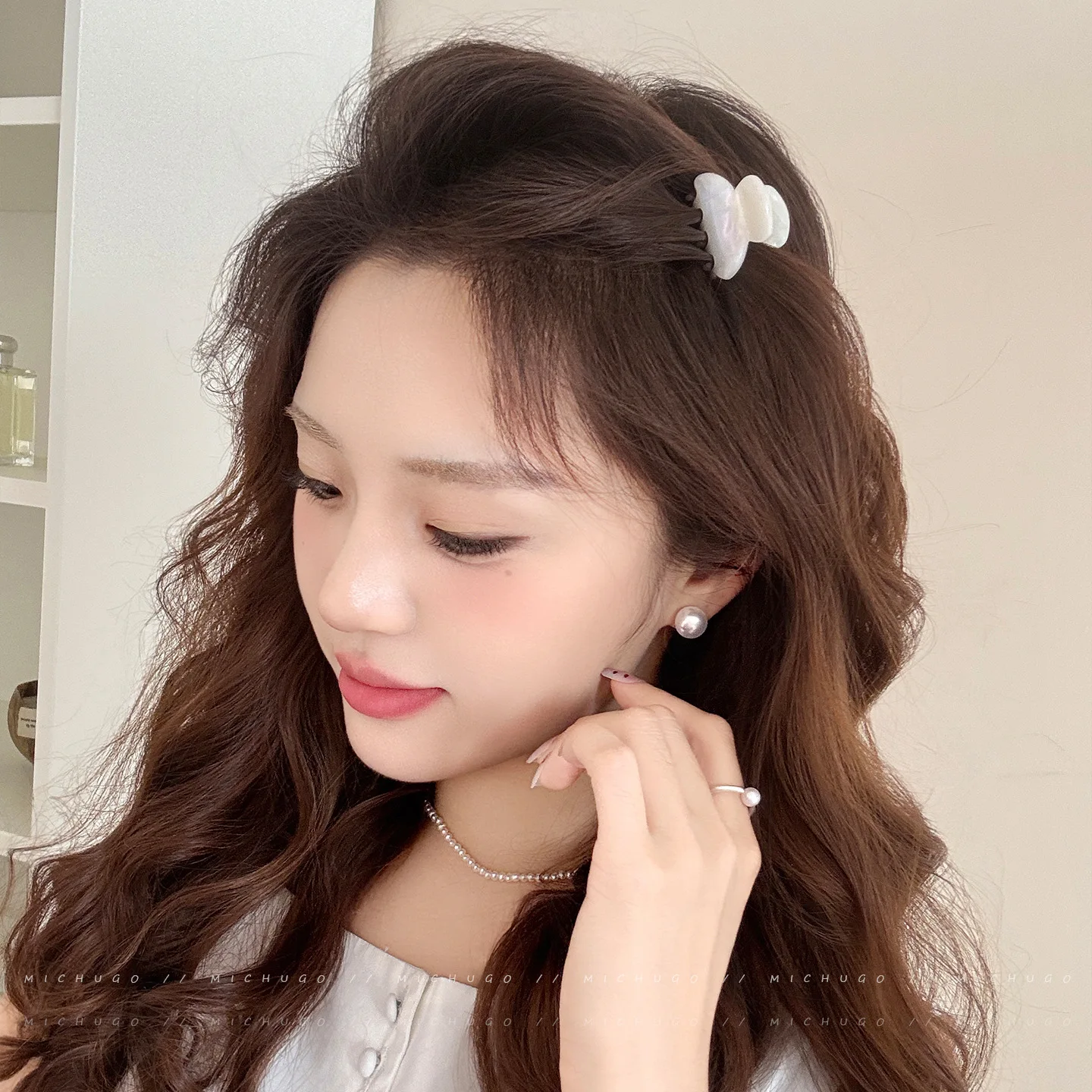 2Pcs/set Small Mini Hair Claws Sweet Acetate Hair Clips for Women Girl Barrettes Crab Clamp Ponytail Hairpin Fashion Accessories