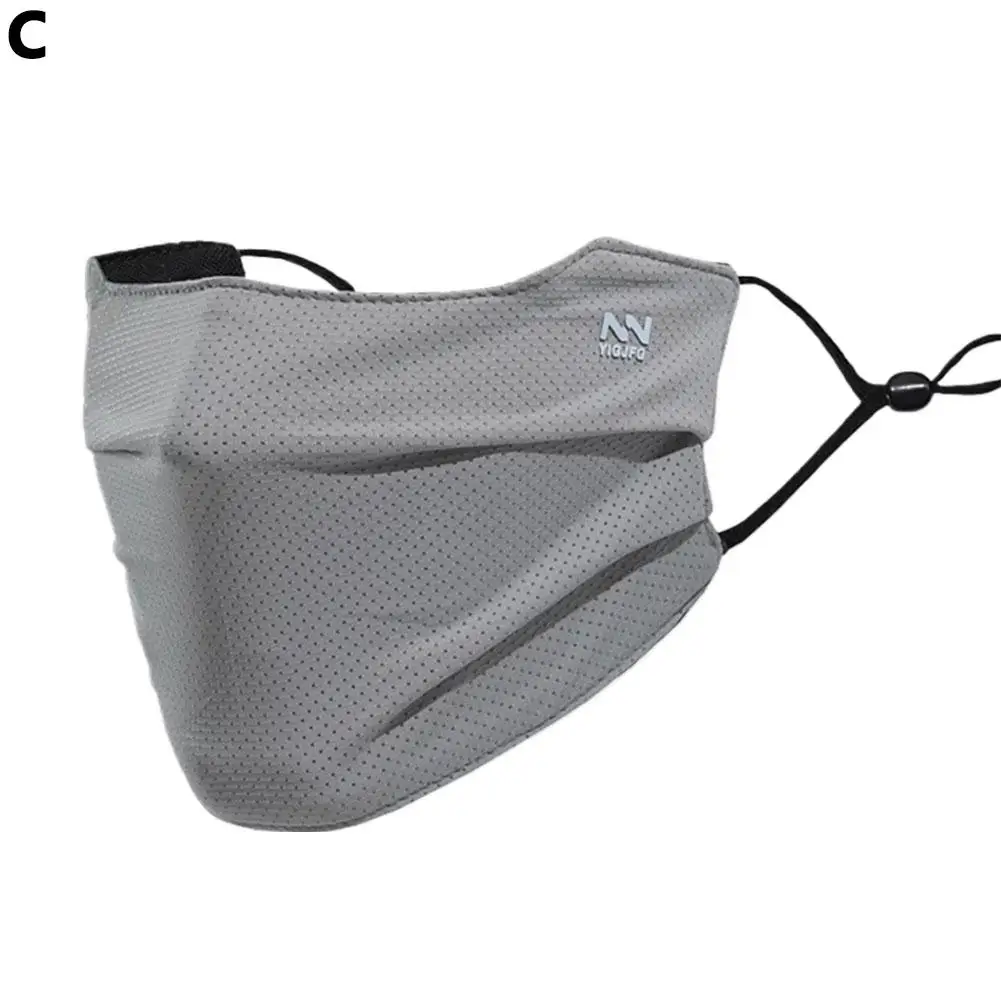 Breathable Ice Silk Face Cover UV Face Shield Washable Reusable Sun Protection Face Mask for Motorcycle Running Riding Exercise