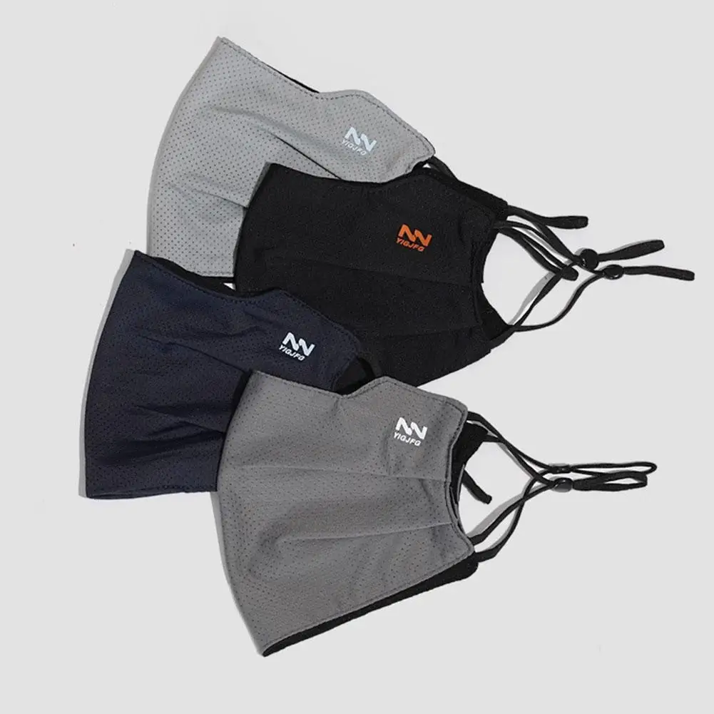 Breathable Ice Silk Face Cover UV Face Shield Washable Reusable Sun Protection Face Mask for Motorcycle Running Riding Exercise