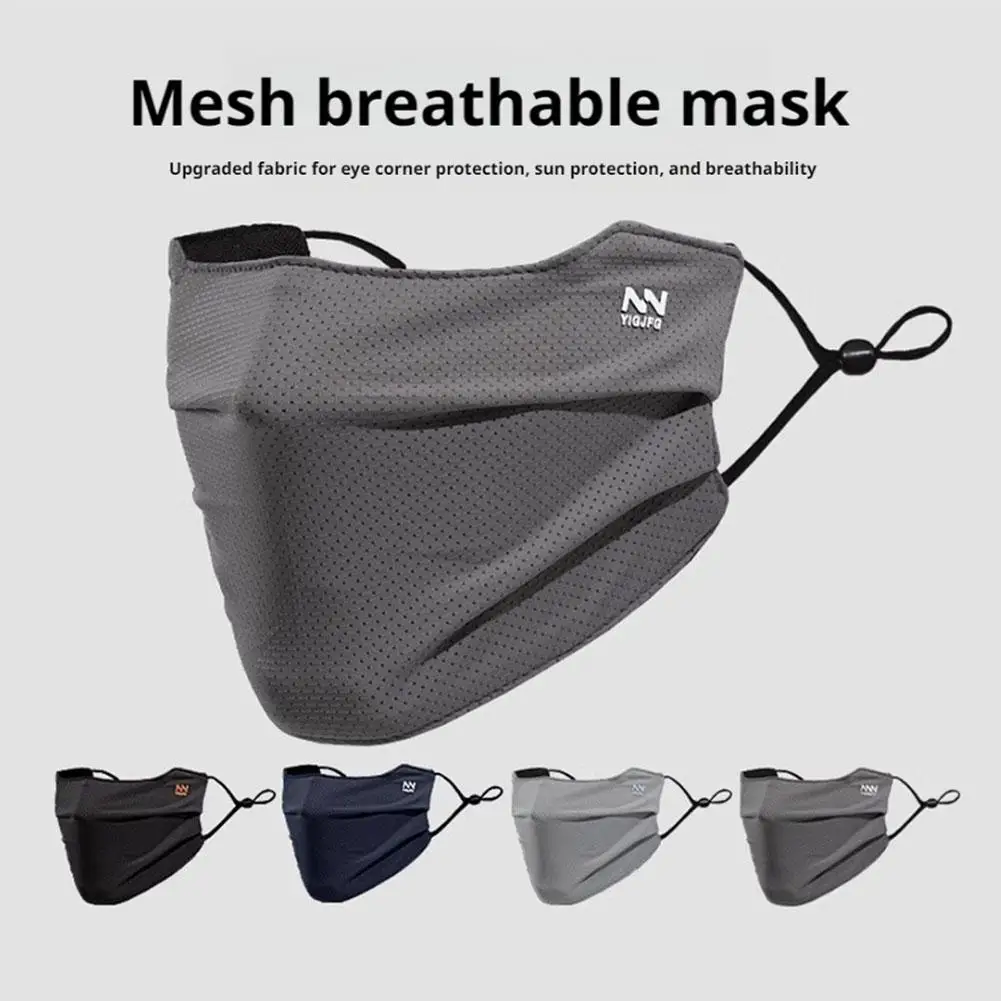 Breathable Ice Silk Face Cover UV Face Shield Washable Reusable Sun Protection Face Mask for Motorcycle Running Riding Exercise
