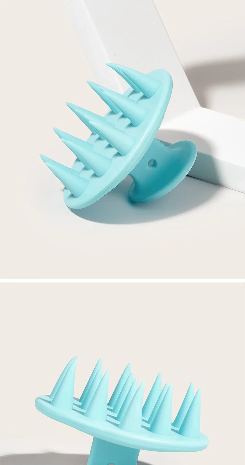 1pc Portable Silicone Head Massage Brush, Deep Cleansing Scalp and Hair Care Brush, Massage Shampoo Brush, Shower Brush