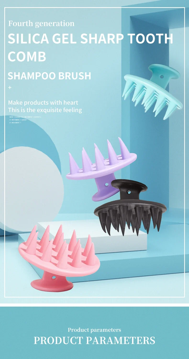 1pc Portable Silicone Head Massage Brush, Deep Cleansing Scalp and Hair Care Brush, Massage Shampoo Brush, Shower Brush