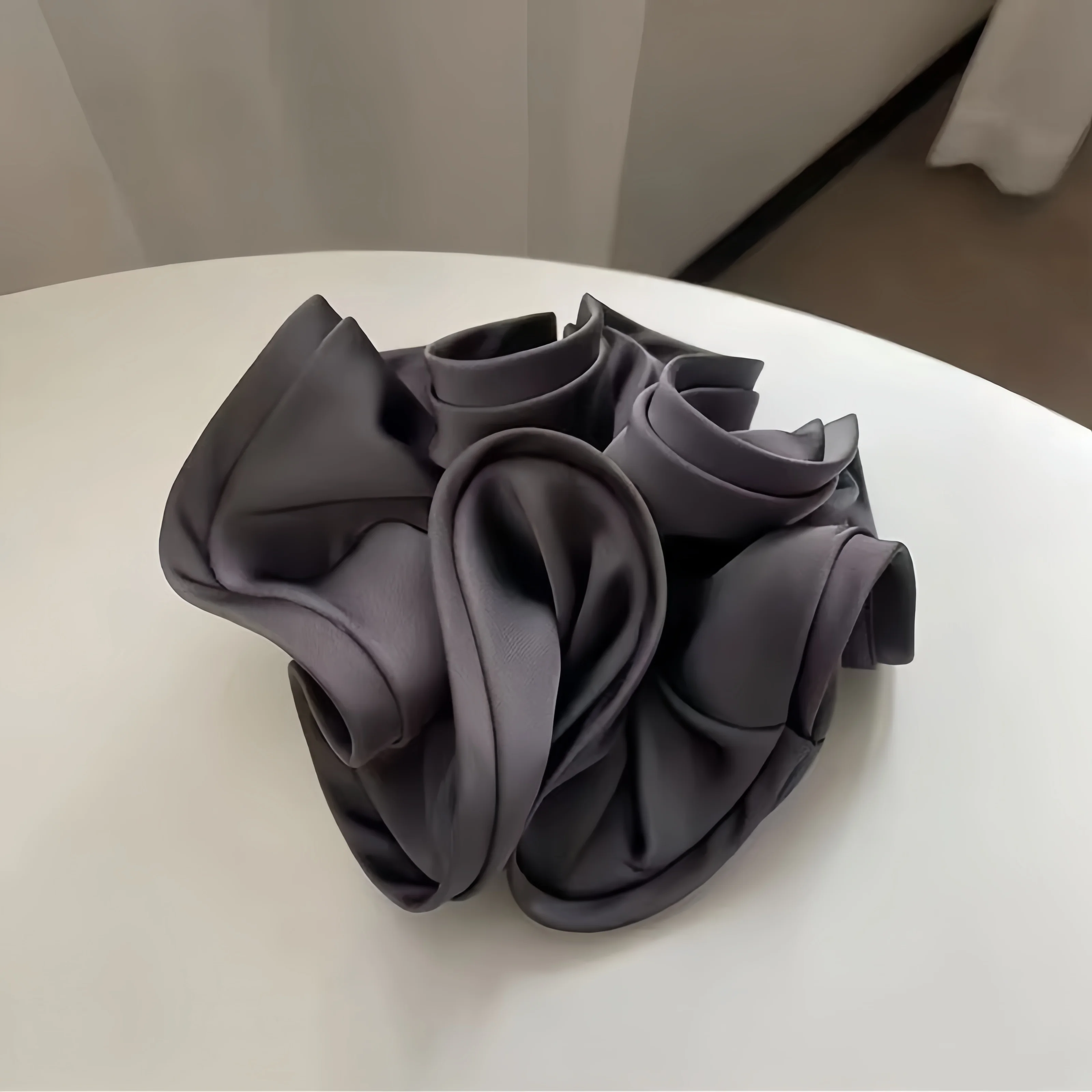 Korean Big Hair Tie Ribbon Scrunchies Satin Elastic Hair Band Bow Women Simple Temperament New Style  Ponytail Hair Accessories