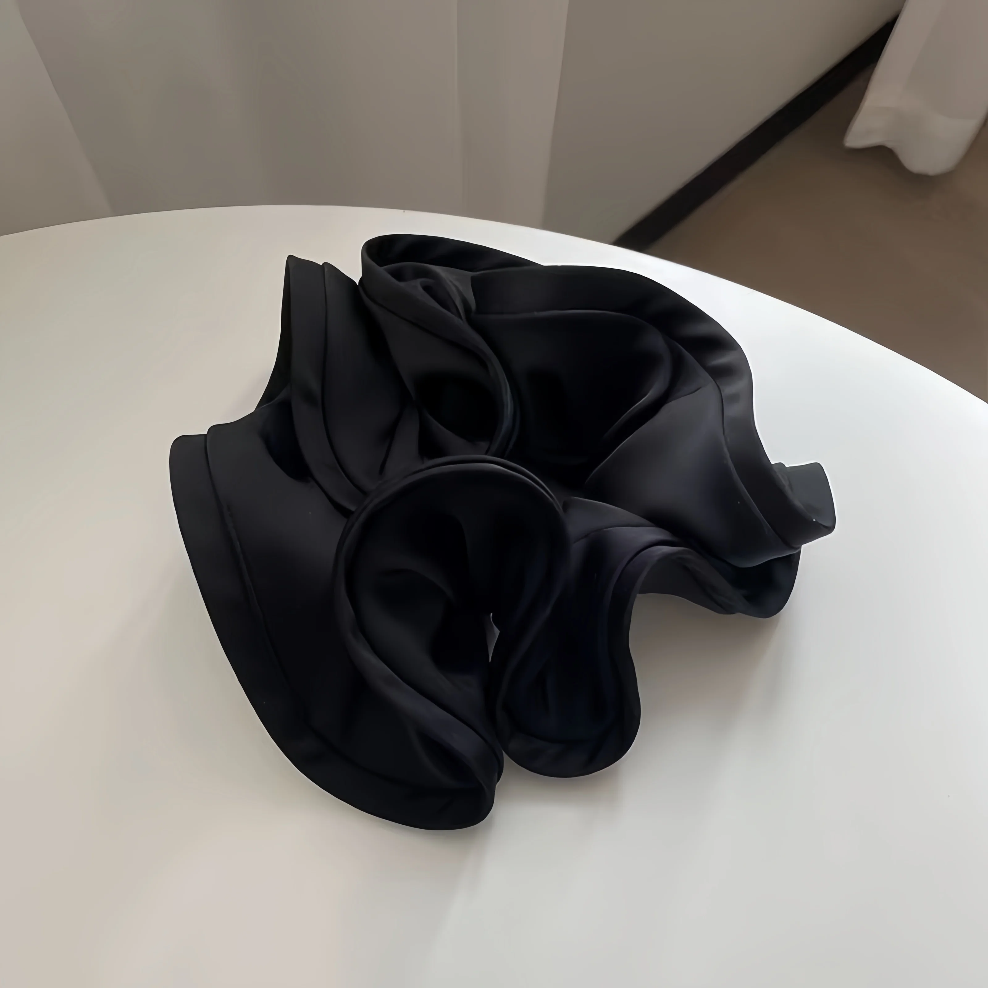 Korean Big Hair Tie Ribbon Scrunchies Satin Elastic Hair Band Bow Women Simple Temperament New Style  Ponytail Hair Accessories