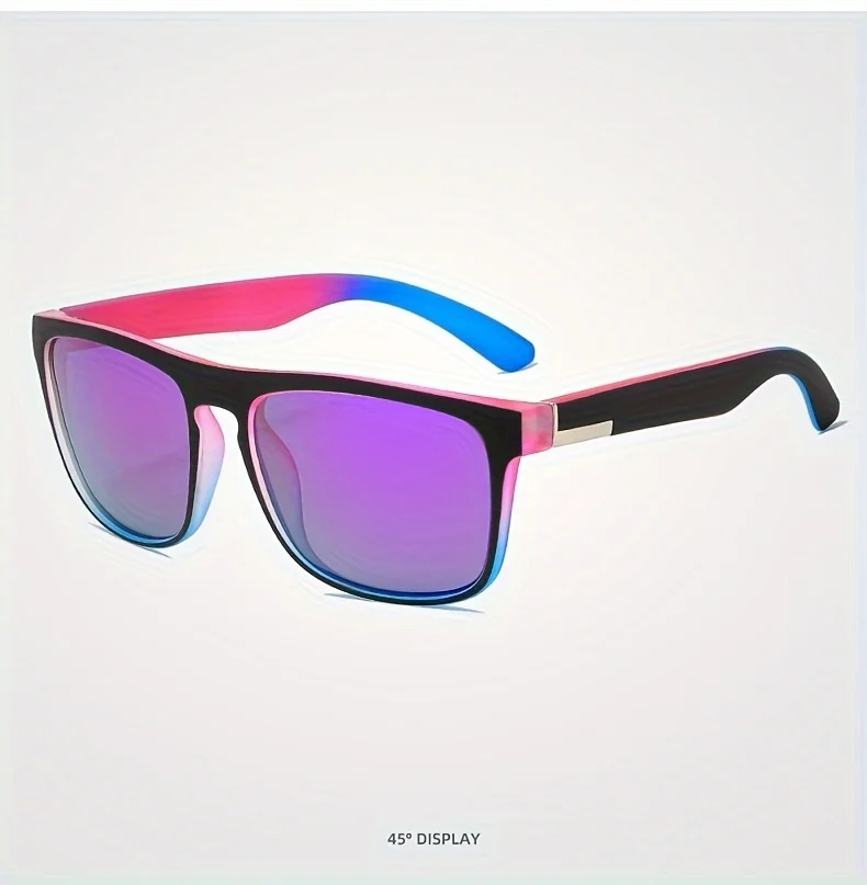 3Pcs Fantasy Gradient Mutipcolor Square Polarized Sunglasses AntiGlare UV400 Glasses Summer Party Driving Fishing Christmas Gift