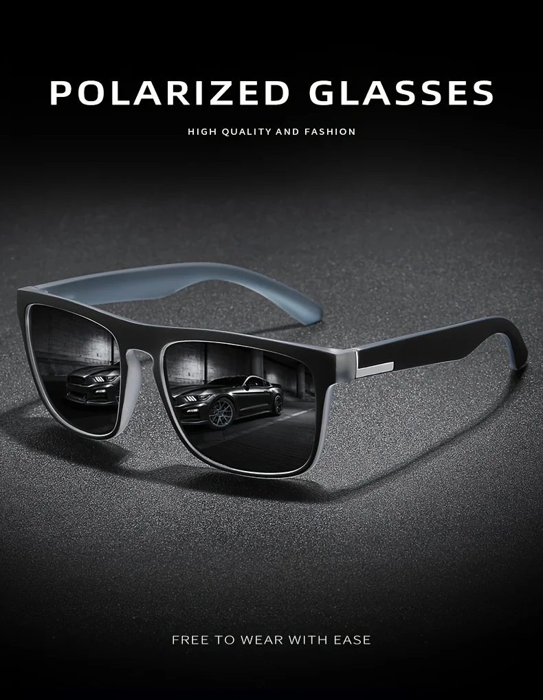 3Pcs Fantasy Gradient Mutipcolor Square Polarized Sunglasses AntiGlare UV400 Glasses Summer Party Driving Fishing Christmas Gift