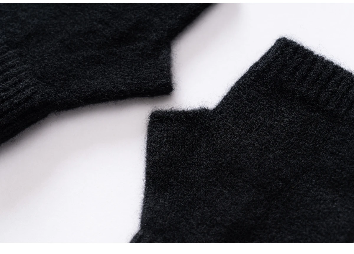 2025 Winter Women 100% Merino Wool Mitts 15cm Knitted Fingerless Gloves Thermal Gloves Semi Finger Lengthen Mittens Arm Warmers
