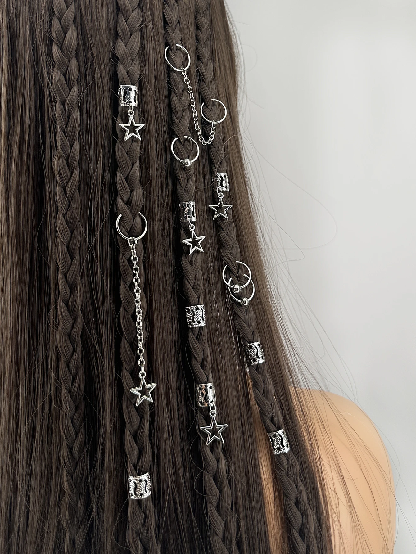 32pcs Star Dreadlock Hair Braids Cuffs and Braid Decorations Hair Accessories Loc Hair Jewelry for Braids for Women