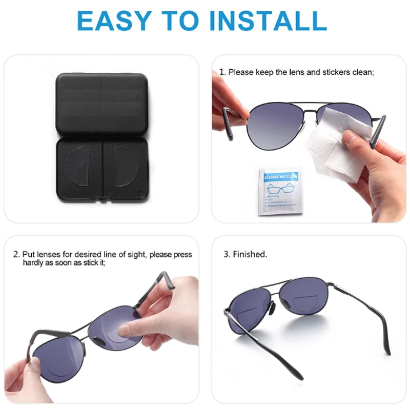 2025 Liquid Silicone Bifocal Reading Glasses Lens Stick-on Lenses unisex Portable Reusable Compact Lenses +1.25 To +3.0