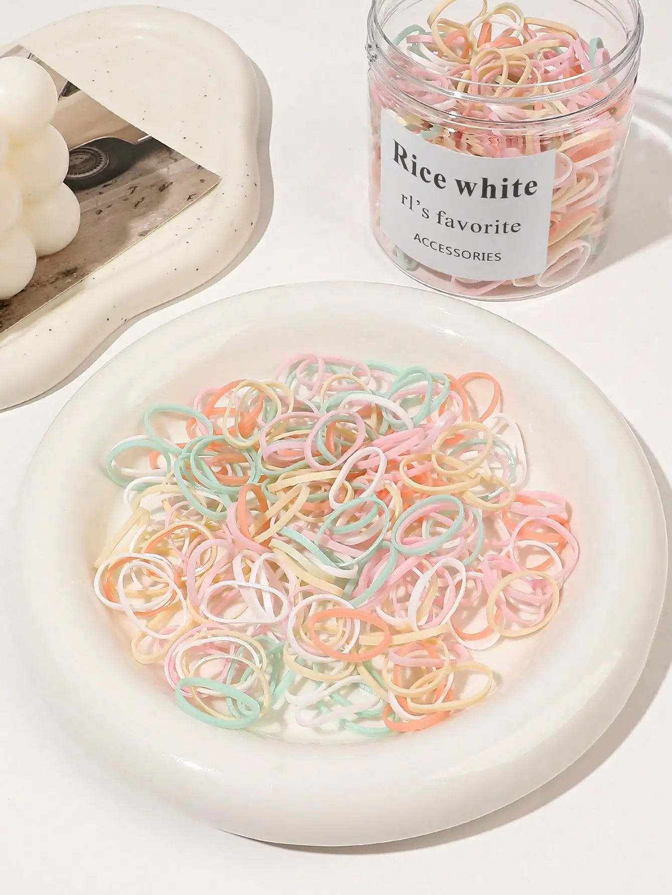 120/300/500Pcs Multi Color Elastic Hair Bands,Rubber Bands for Thin Thick Hair,Small Hair Ties Stretchy Ponytail Holders