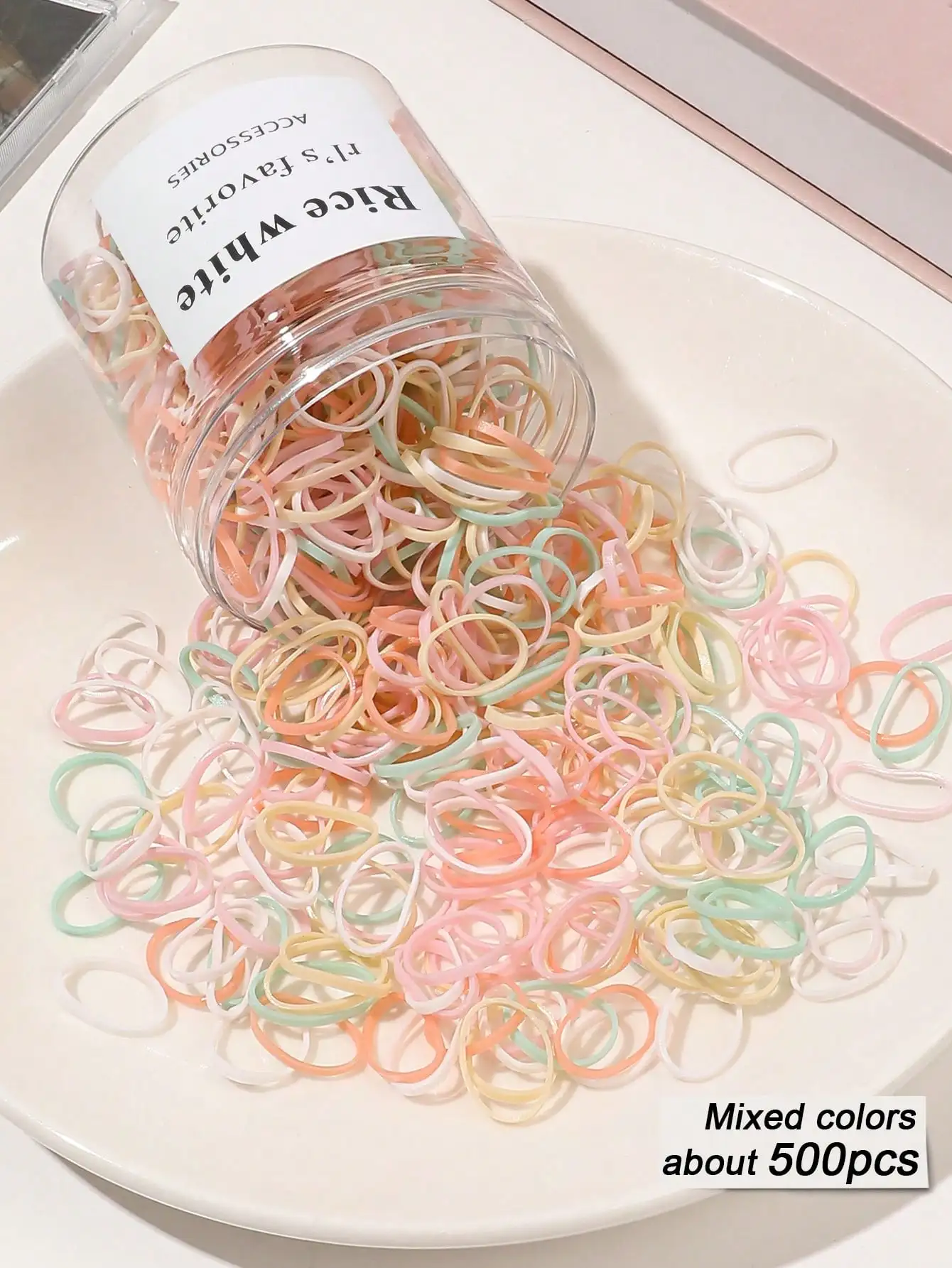 120/300/500Pcs Multi Color Elastic Hair Bands,Rubber Bands for Thin Thick Hair,Small Hair Ties Stretchy Ponytail Holders
