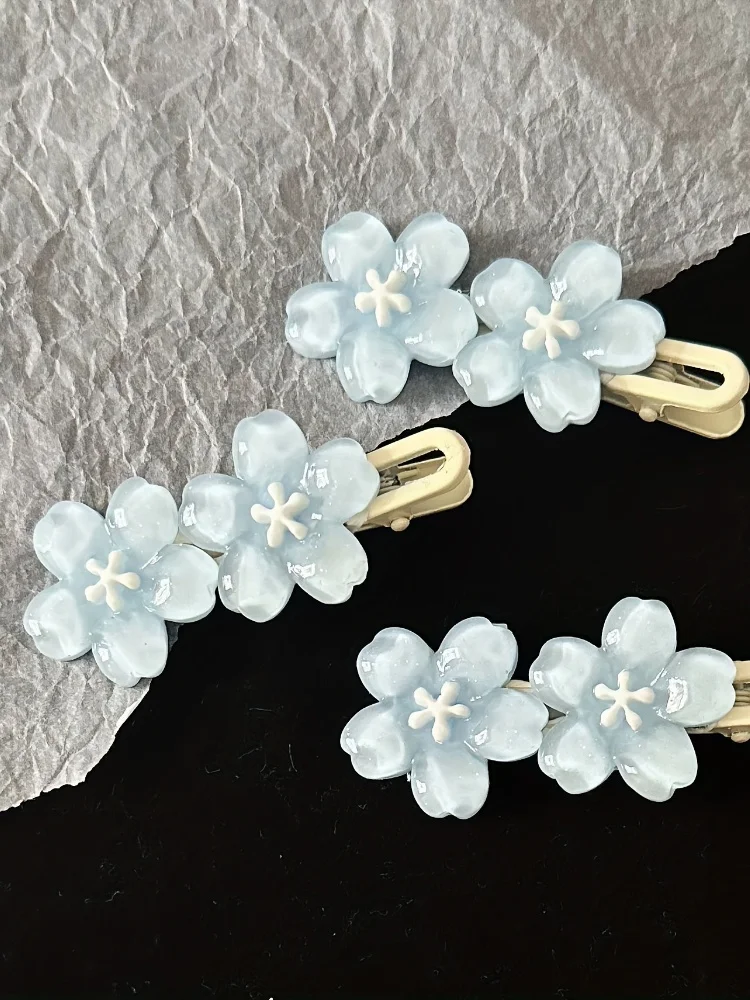 1pc/2pcs Five-petal Colorful Duck Clip, Women's Flower Pattern Hair Accessories, Women's Hair Clip, Suitable for