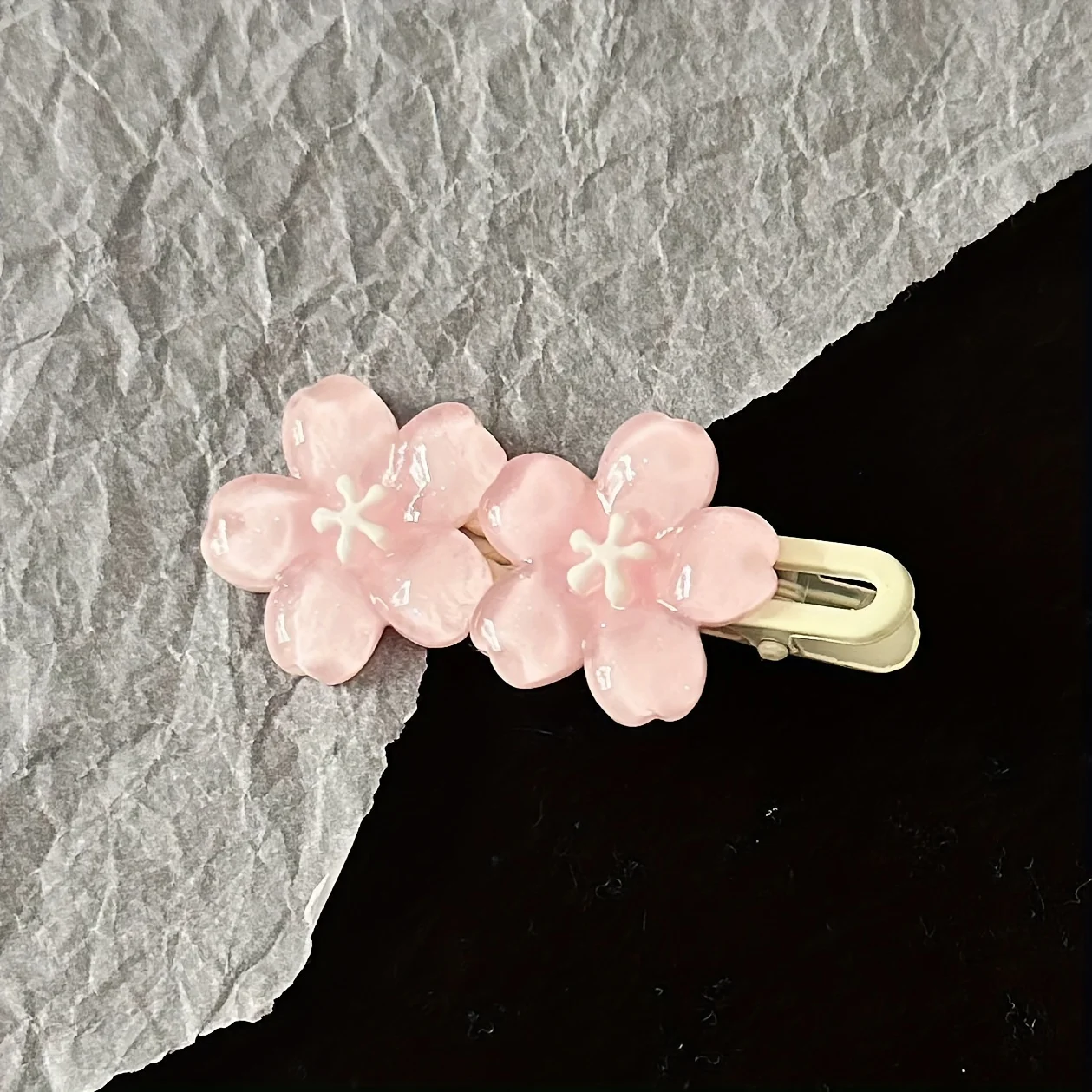 1pc/2pcs Five-petal Colorful Duck Clip, Women's Flower Pattern Hair Accessories, Women's Hair Clip, Suitable for