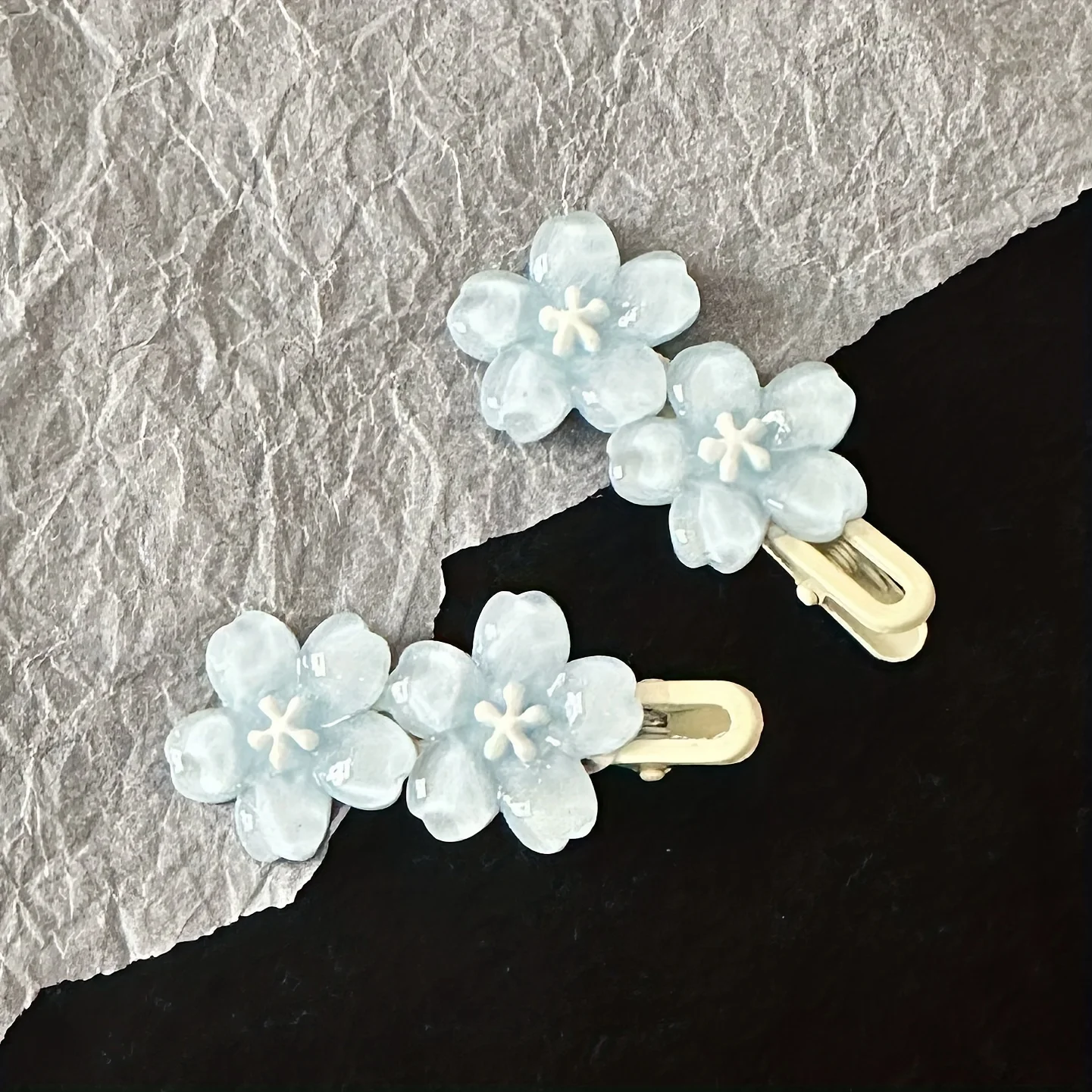 1pc/2pcs Five-petal Colorful Duck Clip, Women's Flower Pattern Hair Accessories, Women's Hair Clip, Suitable for